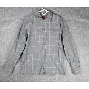 Dickies Flannel Shirt Men's Medium Plaid Button Up True Vintage Gray